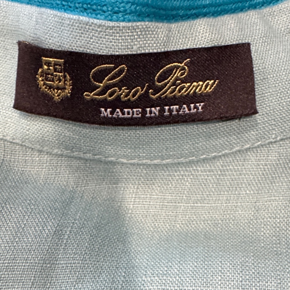 Loro Piana Aqua Linen Dress size 42 - Picture 2 of 10